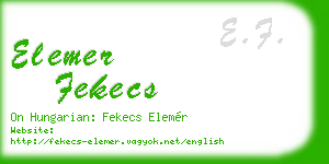 elemer fekecs business card