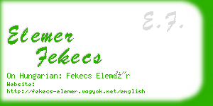 elemer fekecs business card